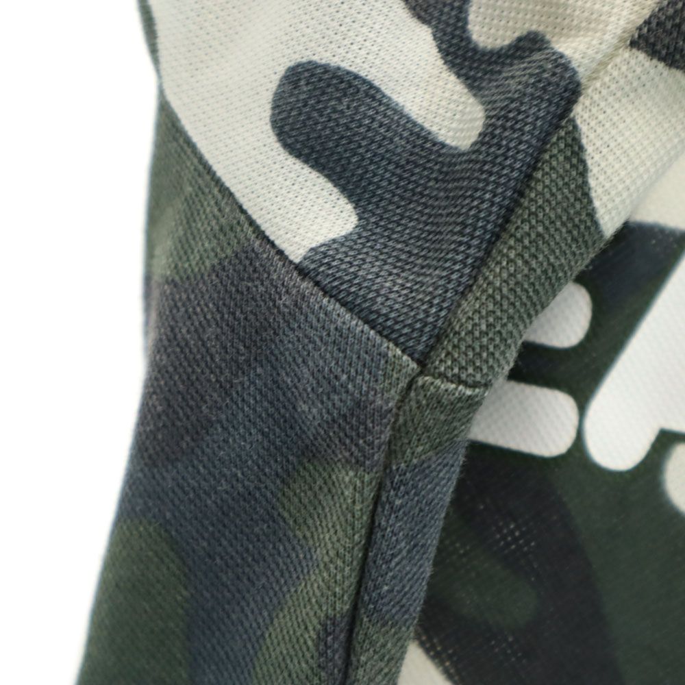 PEARLY GATES パーリーゲイツ 日本製 迷彩 プリント ゴルフ 半袖 ポロシャツ 1 グリーン系 鹿の子 レディース