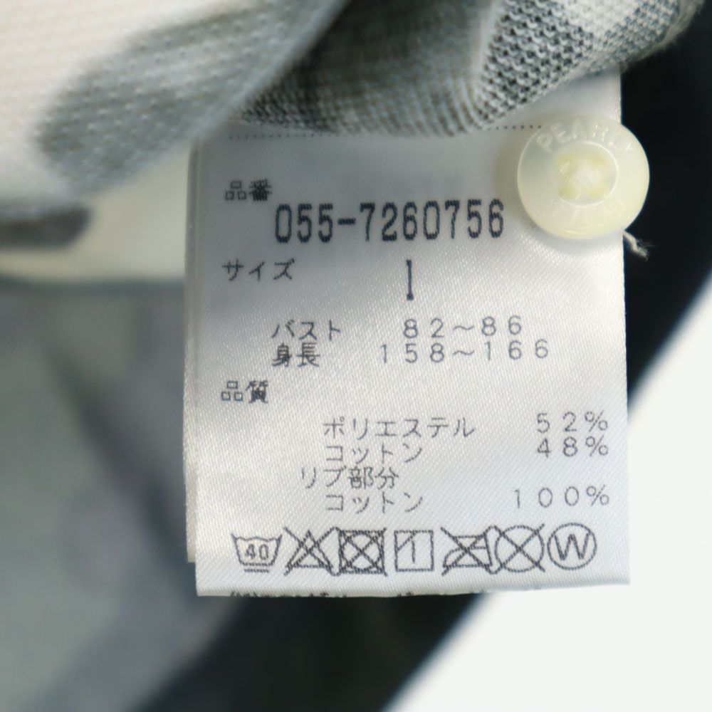 PEARLY GATES パーリーゲイツ 日本製 迷彩 プリント ゴルフ 半袖 ポロシャツ 1 グリーン系 鹿の子 レディース