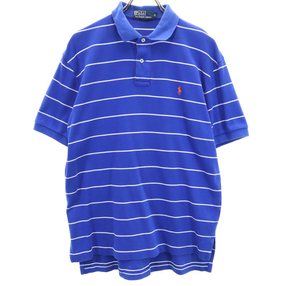 Polo by Ralph Lauren ポロバイラルフローレン ボーダー柄 半袖 ポロシャツ M ブルー メンズ