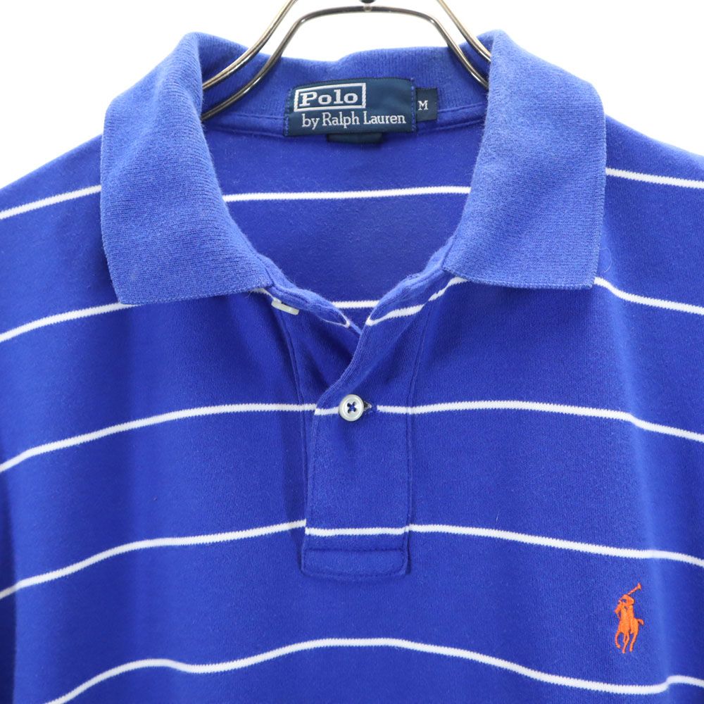 Polo by Ralph Lauren ポロバイラルフローレン ボーダー柄 半袖 ポロシャツ M ブルー メンズ