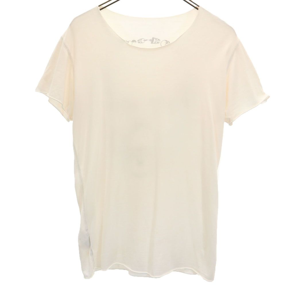 Lucien Pellat-Finet ルシアンペラフィネ イタリア製 スカル柄 バックプリント 半袖 Tシャツ S アイボリー系 メンズ