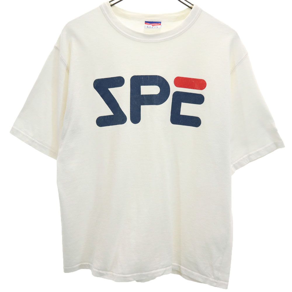 Champion チャンピオン プリント 半袖 Tシャツ S ホワイト メンズ
