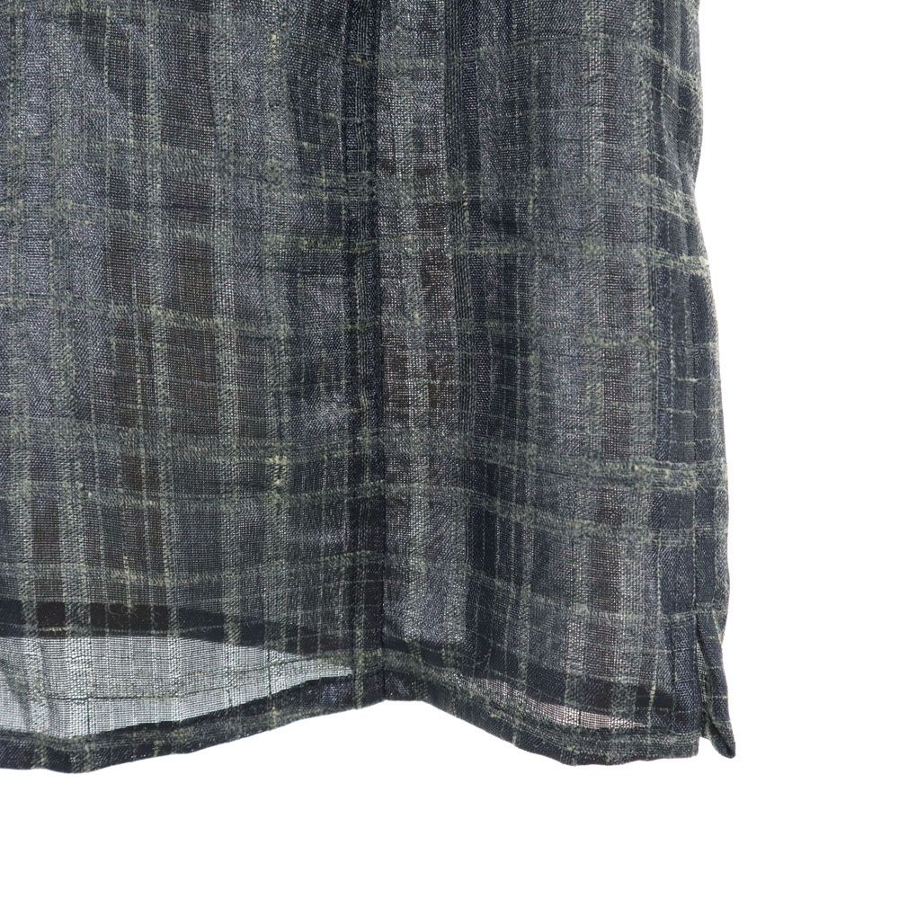 アルマーニコレッツォーニ イタリア製 チェック柄 ノースリーブ シースルー ベスト 40 チャコールブラック系 ARMANI COLLEZIONI レディース