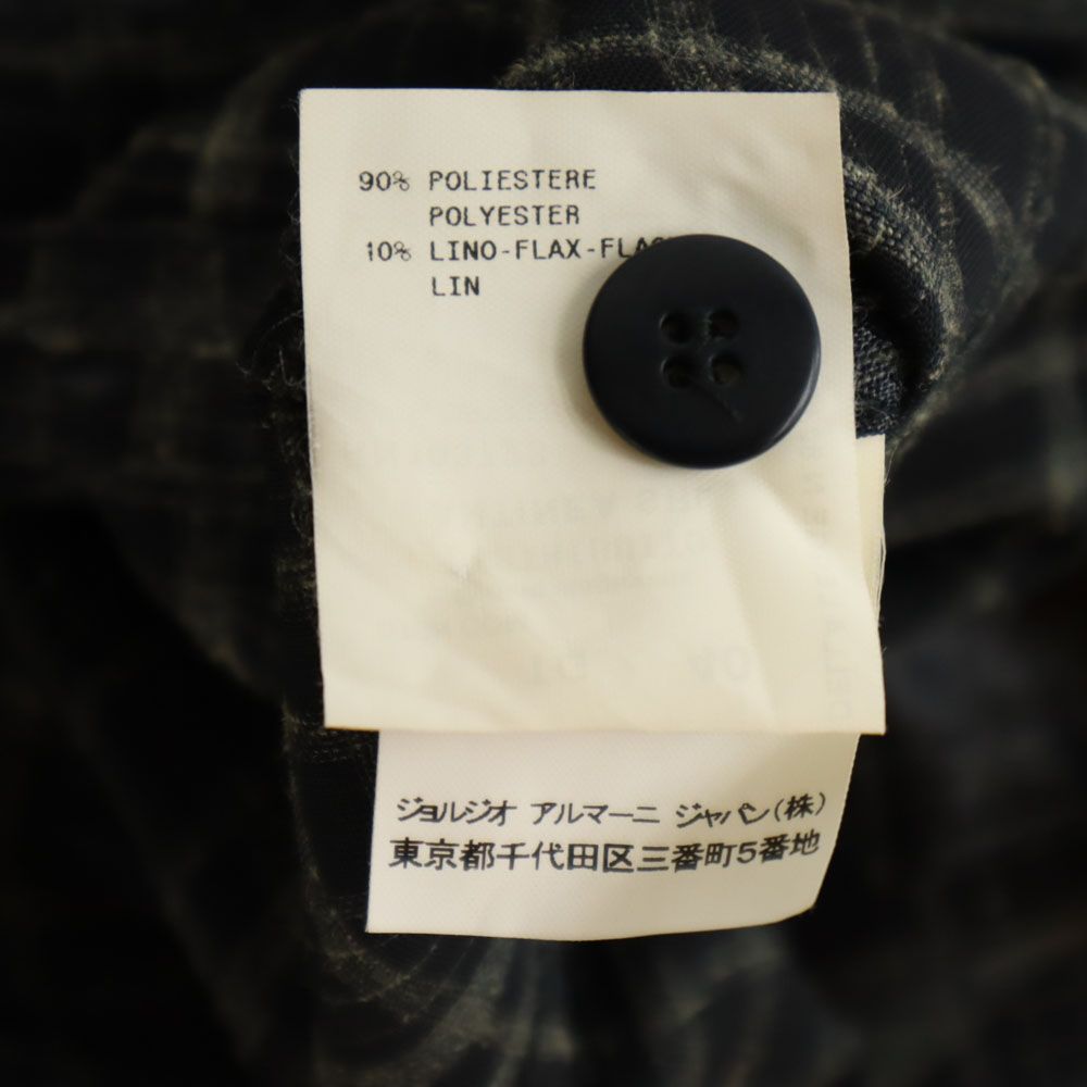 アルマーニコレッツォーニ イタリア製 チェック柄 ノースリーブ シースルー ベスト 40 チャコールブラック系 ARMANI COLLEZIONI レディース