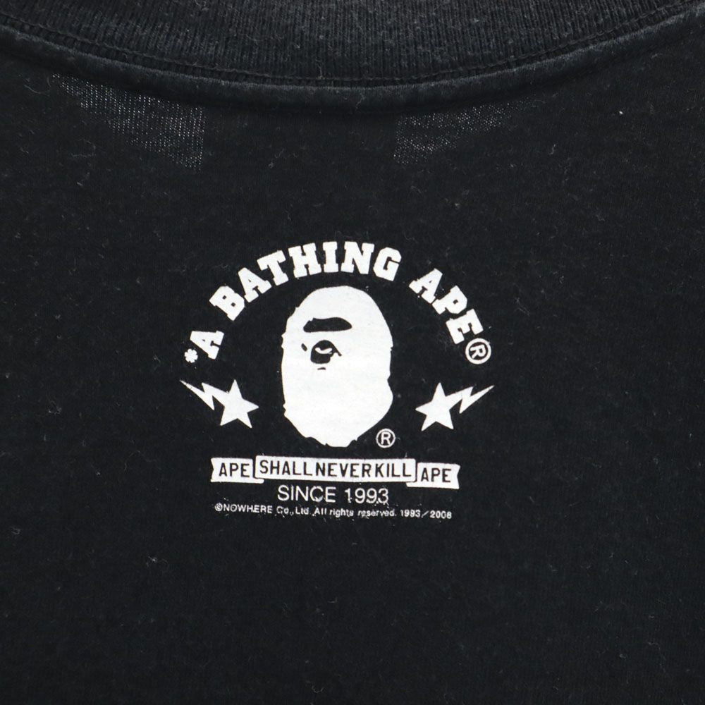 A BATHING APE アベイシングエイプ 日本製 半袖 Tシャツ S ブラック メンズ