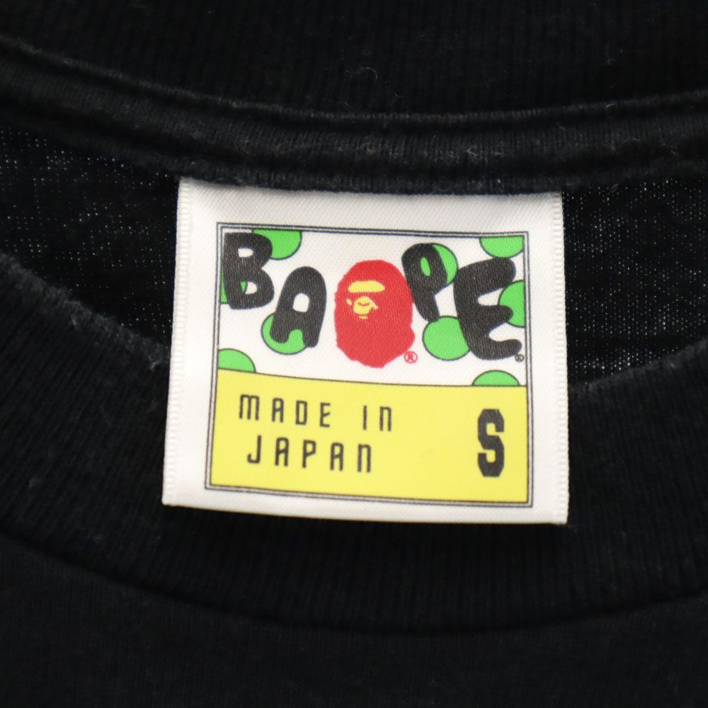 A BATHING APE アベイシングエイプ 日本製 半袖 Tシャツ S ブラック メンズ
