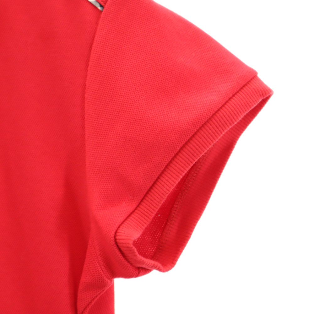 BURBERRY GOLF バーバリーゴルフ 三陽商会 日本製 ゴルフ 半袖 ハーフジップ ポロシャツ M レッド レディース