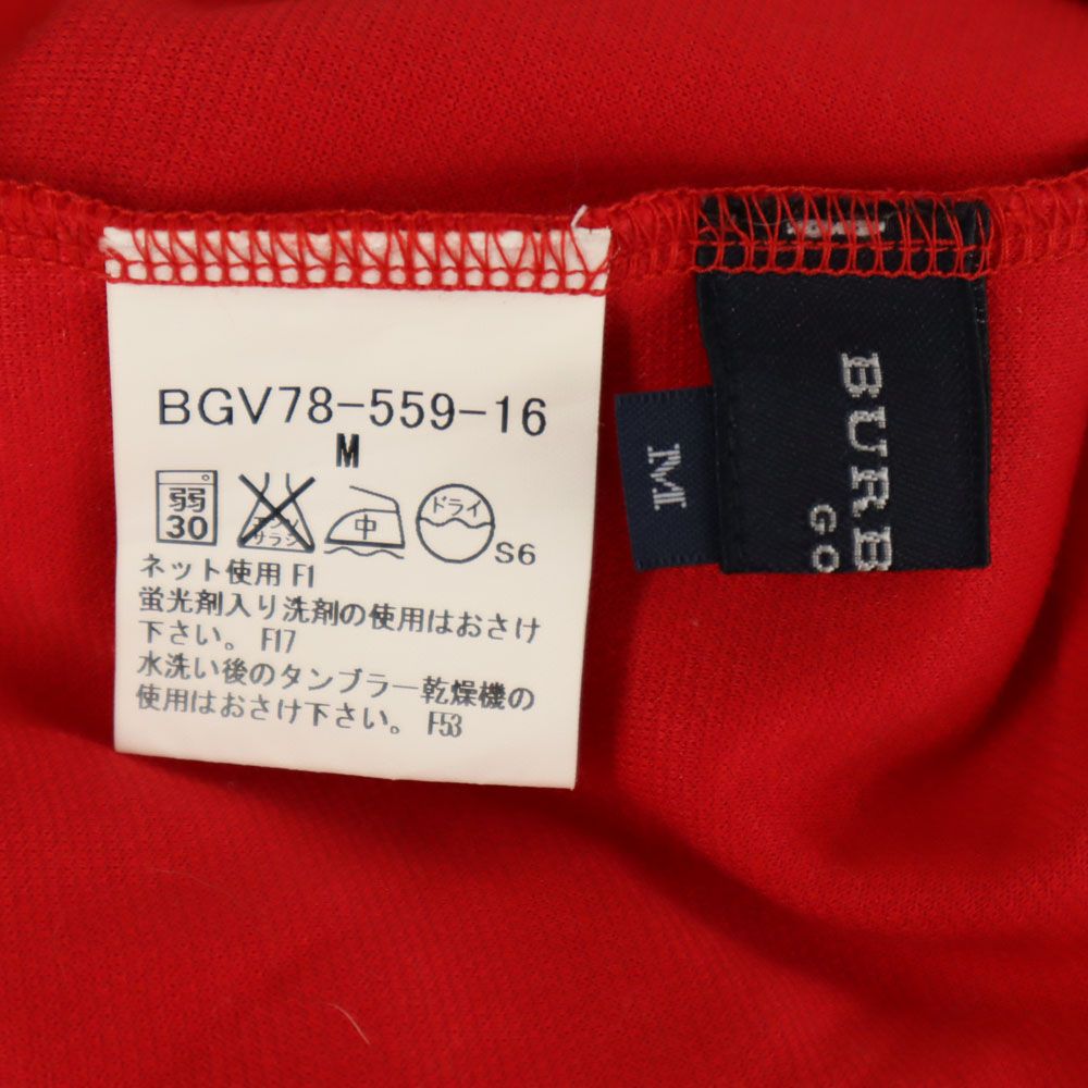 BURBERRY GOLF バーバリーゴルフ 三陽商会 日本製 ゴルフ 半袖 ハーフジップ ポロシャツ M レッド レディース