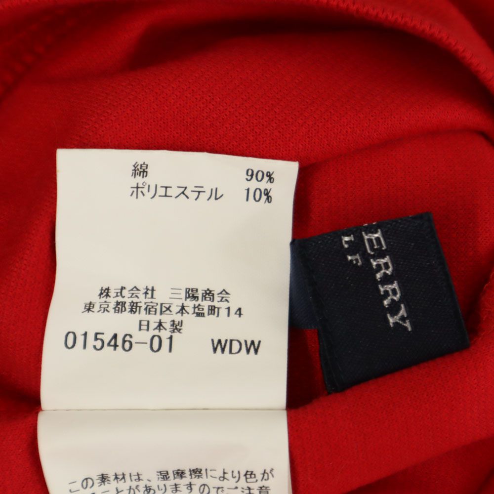 BURBERRY GOLF バーバリーゴルフ 三陽商会 日本製 ゴルフ 半袖 ハーフジップ ポロシャツ M レッド レディース