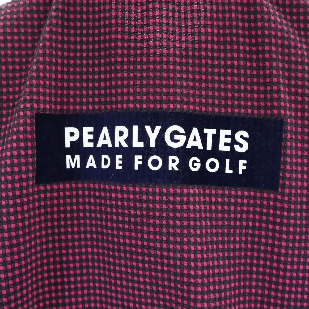 PEARLY GATES パーリーゲイツ 日本製 チェック柄 ゴルフ 半袖 ポロシャツ マゼンタ系 GOLF レディース