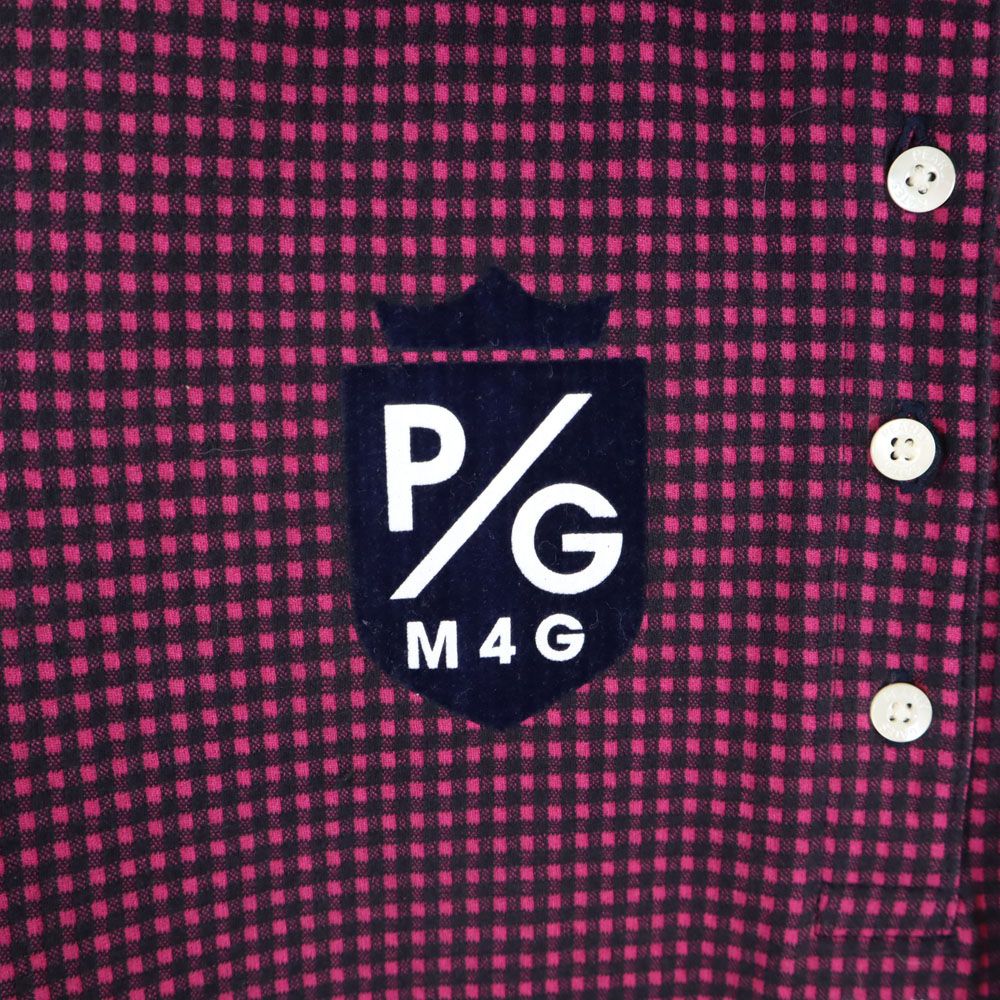 PEARLY GATES パーリーゲイツ 日本製 チェック柄 ゴルフ 半袖 ポロシャツ マゼンタ系 GOLF レディース