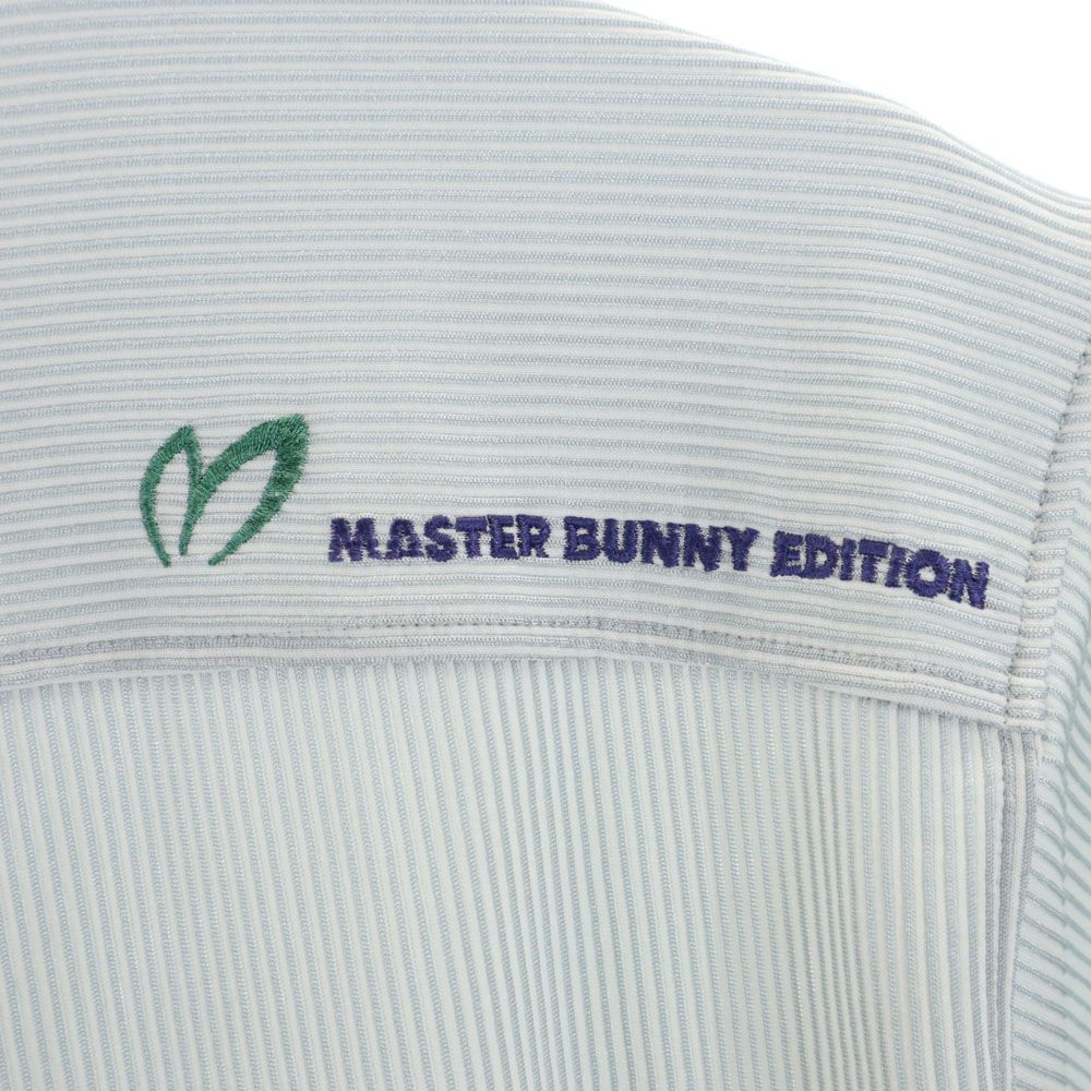 MASTER BUNNY EDITION マスターバニーエディション 日本製 ストライプ ゴルフ 半袖 ハーフボタン ボタンダウンシャツ 4 グレー系 メンズ