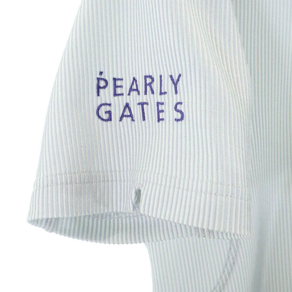 MASTER BUNNY EDITION マスターバニーエディション 日本製 ストライプ ゴルフ 半袖 ハーフボタン ボタンダウンシャツ 4 グレー系 メンズ