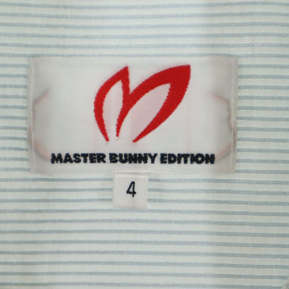 MASTER BUNNY EDITION マスターバニーエディション 日本製 ストライプ ゴルフ 半袖 ハーフボタン ボタンダウンシャツ 4 グレー系 メンズ