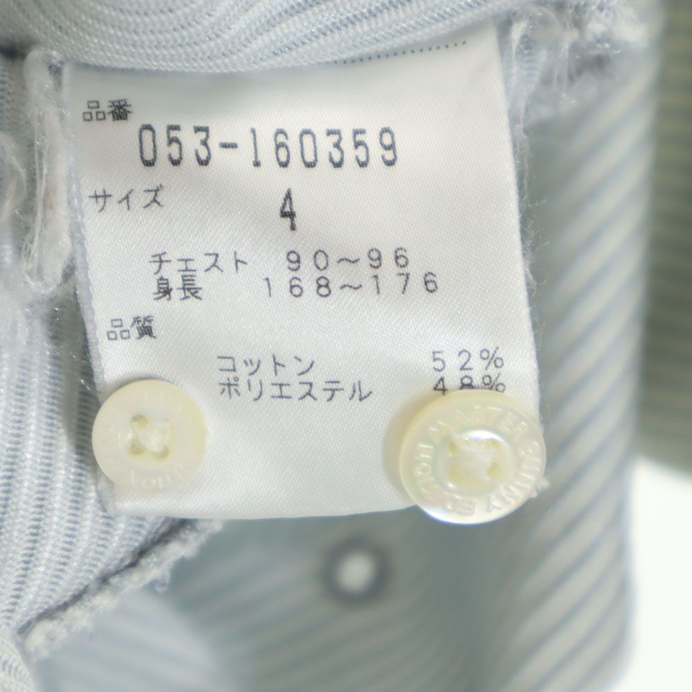 MASTER BUNNY EDITION マスターバニーエディション 日本製 ストライプ ゴルフ 半袖 ハーフボタン ボタンダウンシャツ 4 グレー系 メンズ