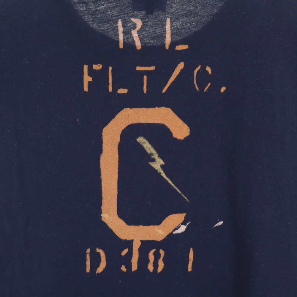 ポロバイラルフローレン バックプリント 半袖 Tシャツ S ネイビー Polo by Ralph Lauren ポケT メンズ