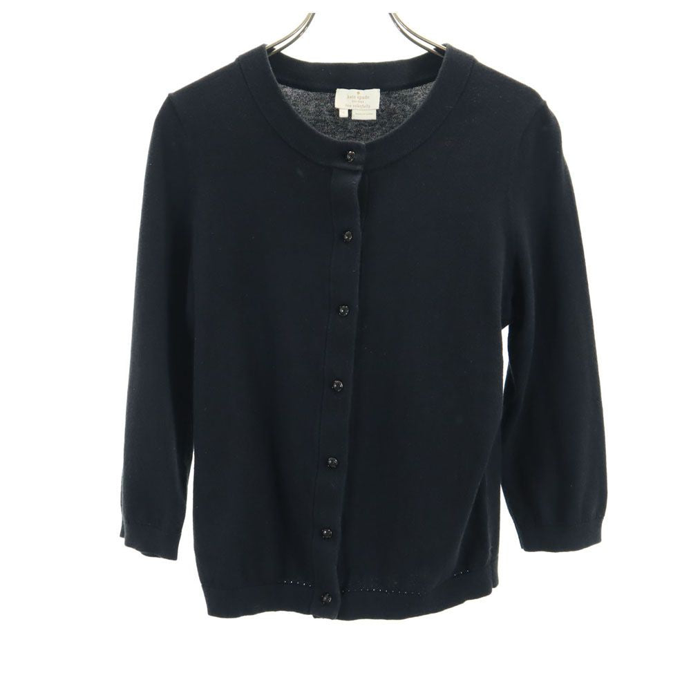 Kate Spade ケイトスペード 7分袖 シルクブレンド ニット カーディガン S ブラック レディース