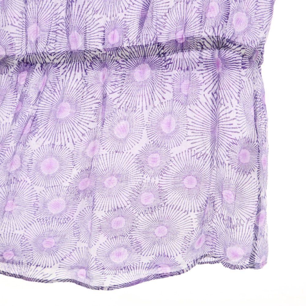 ARMANI EXCHANGE アルマーニエクスチェンジ 総柄 7分袖 シースルー チュニック XS パープル レディース