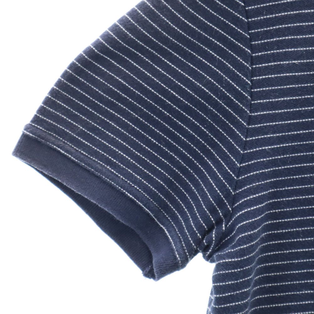 ARMANI JEANS アルマーニジーンズ ボーダー 半袖 ポロシャツ XS ネイビー系 鹿の子 メンズ