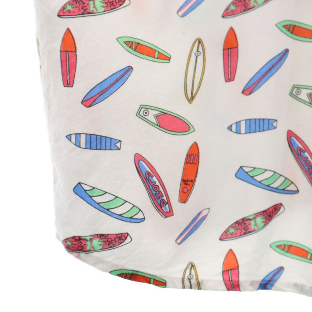 Handsome Me 総柄 半袖 ボタンダウンシャツ M 白系 メンズ