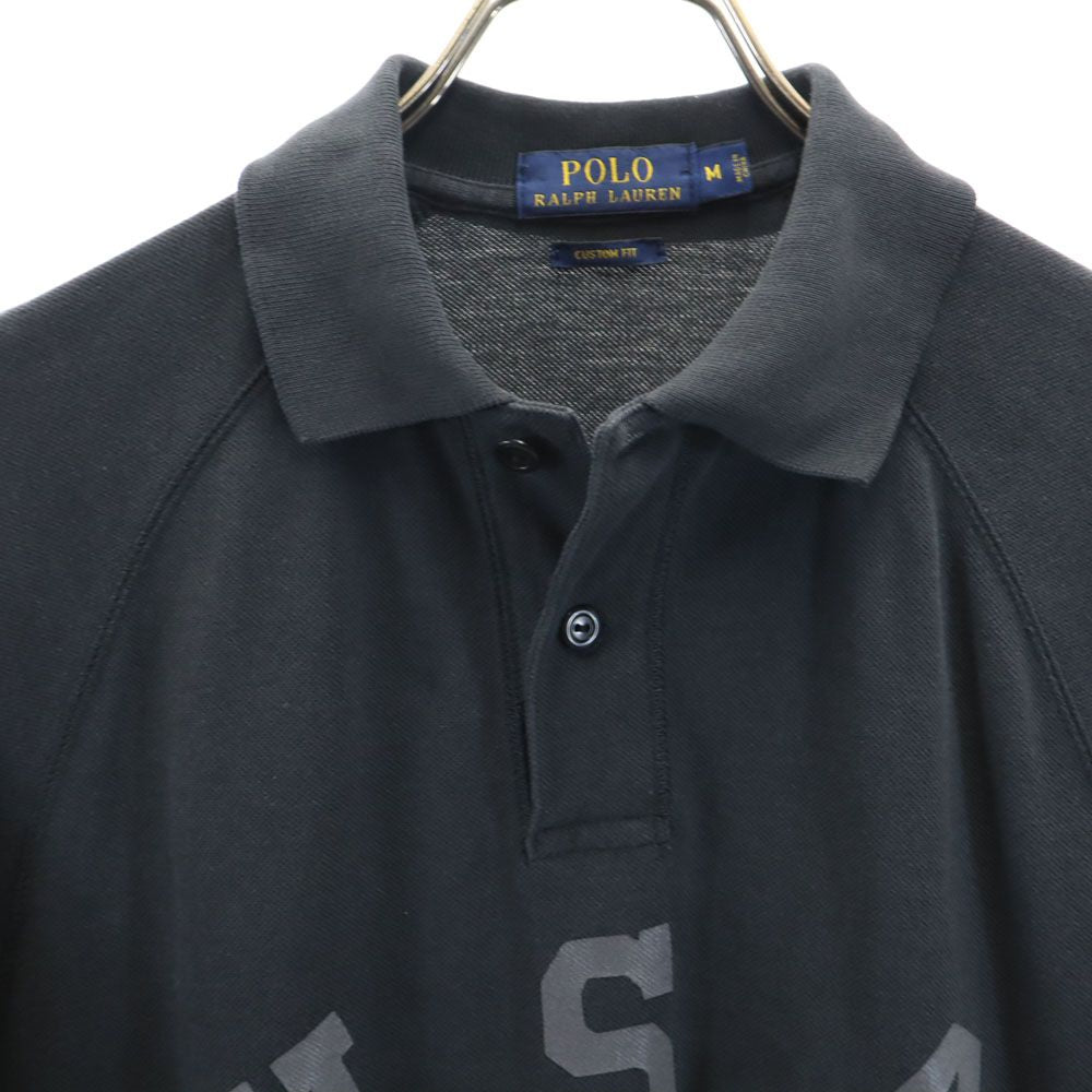 POLO RALPH LAUREN ポロラルフローレン 半袖 カスタムフィット 鹿の子 ポロシャツ M ブラック CUSTOM FIT メンズ