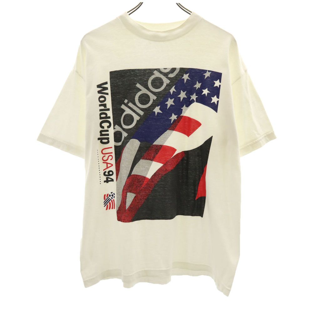 adidas アディダス 90s オールド 半袖 ワールドカップ USA94 Tシャツ M ホワイト メンズ