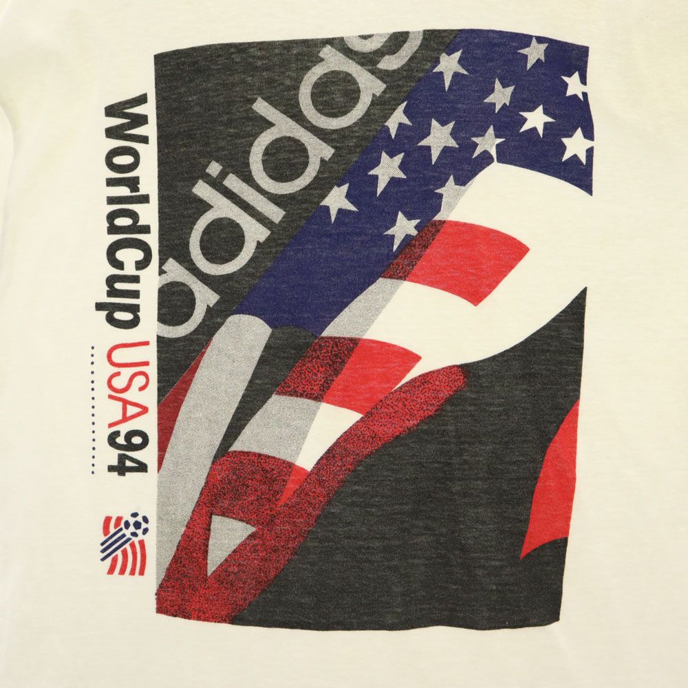 adidas アディダス 90s オールド 半袖 ワールドカップ USA94 Tシャツ M ホワイト メンズ