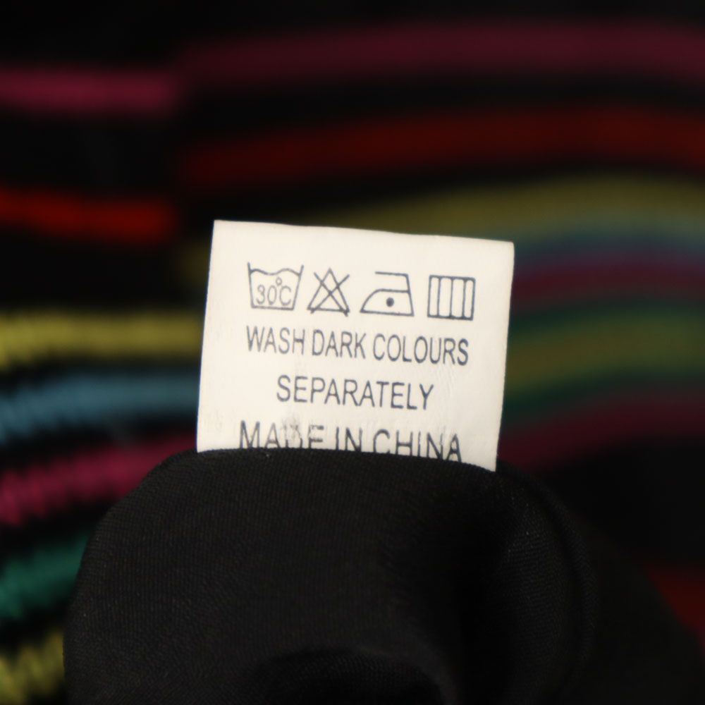 SEE BY CHLOE シーバイクロエ シルク100% ボーダー柄 ノースリーブ ミニワンピース 4 黒系 レディース