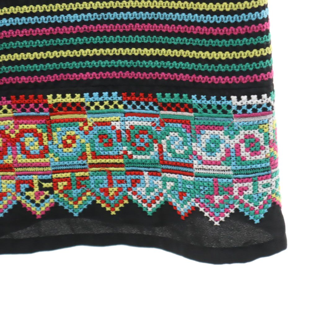 SEE BY CHLOE シーバイクロエ シルク100% ボーダー柄 ノースリーブ ミニワンピース 4 黒系 レディース