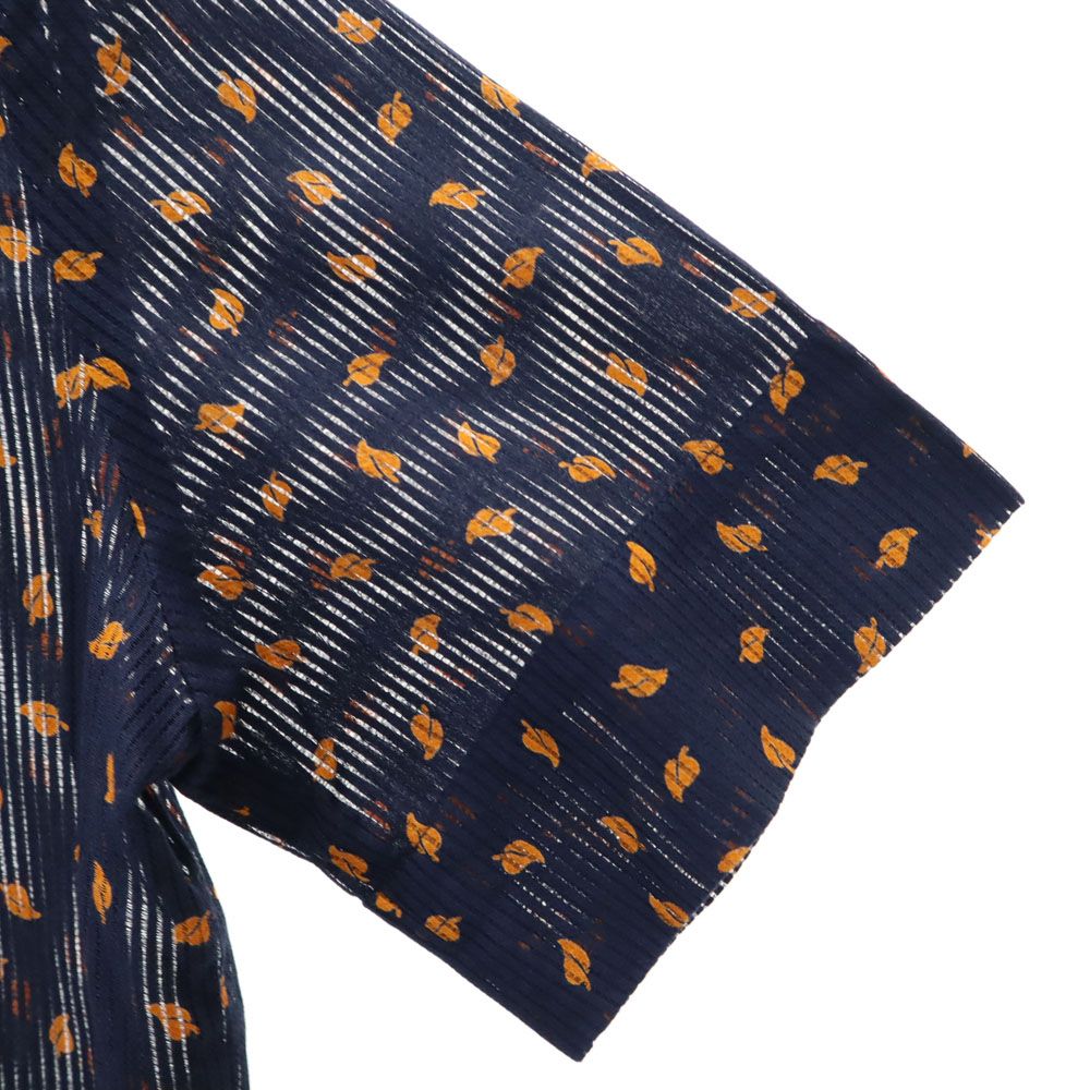 Christian Dior クリスチャンディオール 90s オールド 総柄 半袖 コットンシャツ M ネイビー系 レディース