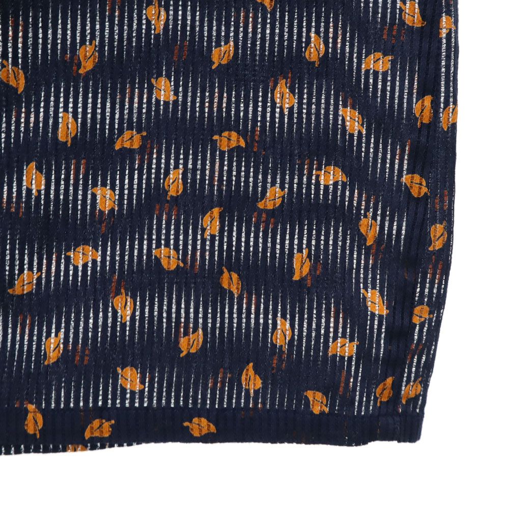 Christian Dior クリスチャンディオール 90s オールド 総柄 半袖 コットンシャツ M ネイビー系 レディース