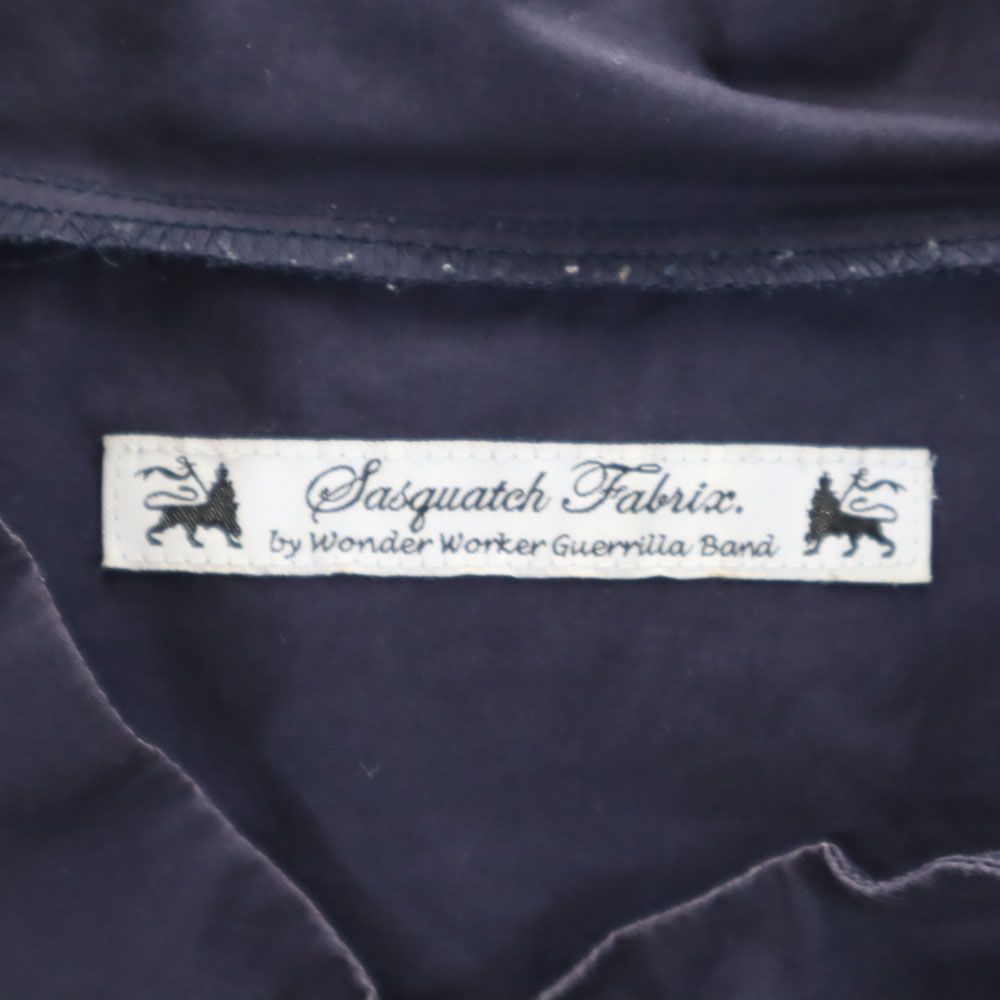 SASQUATCHfabrix. サスクワァッチファブリックス 日本製 半袖 シャツ XL ネイビー プルオーバー メンズ