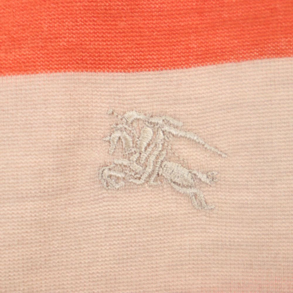 未使用 BURBERRY LONDON バーバリーロンドン 三陽商会 日本製 ボーダー 半袖 ボートネック カットソー 2 オレンジ系 タグ付き レディース