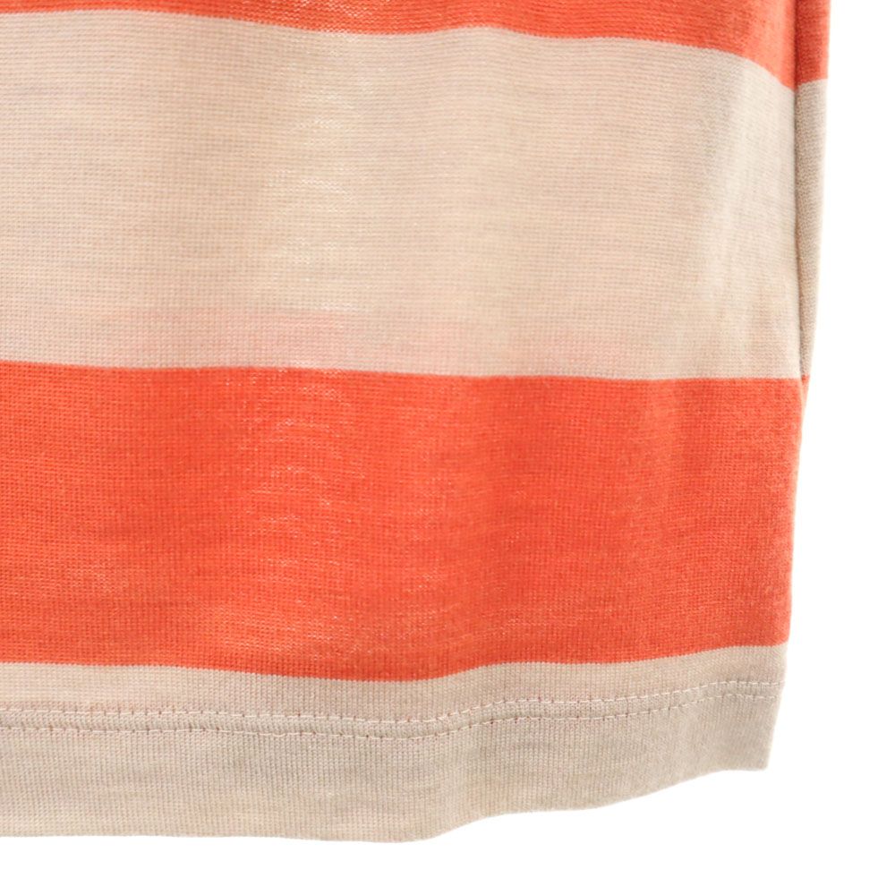 未使用 BURBERRY LONDON バーバリーロンドン 三陽商会 日本製 ボーダー 半袖 ボートネック カットソー 2 オレンジ系 タグ付き レディース