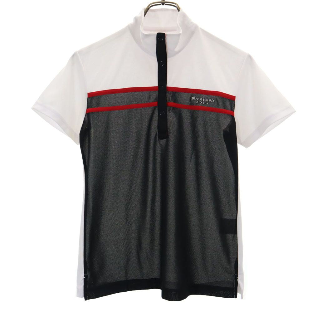 BURBERRY GOLF バーバリーゴルフ 三陽商会 日本製 ゴルフ 半袖 ポロシャツ M ホワイト系 鹿の子 レディース
