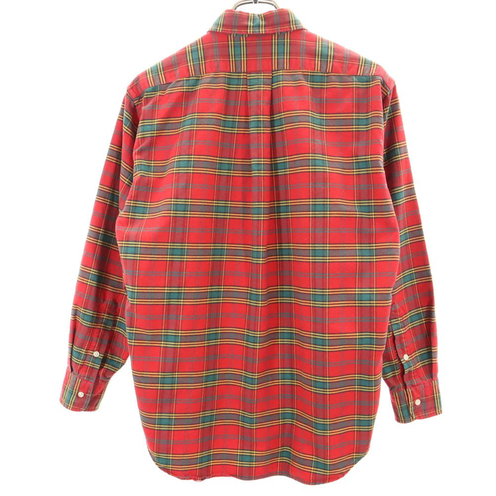 Polo by Ralph Lauren ポロバイラルフローレン 80s ヴィンテージ 緑タグ ボーイズ 長袖 ボタンダウンシャツ L レッド メンズ