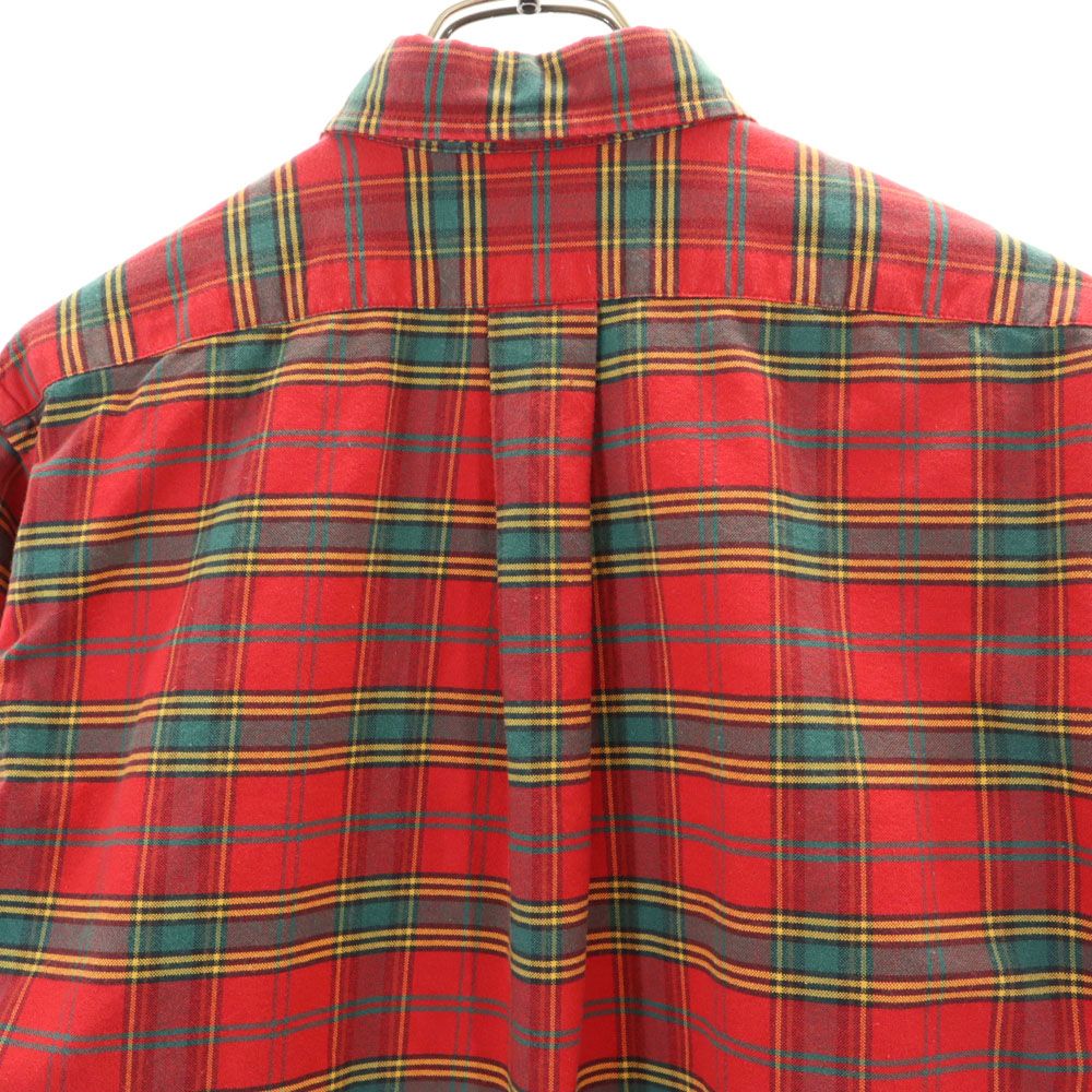 Polo by Ralph Lauren ポロバイラルフローレン 80s ヴィンテージ 緑タグ ボーイズ 長袖 ボタンダウンシャツ L レッド メンズ
