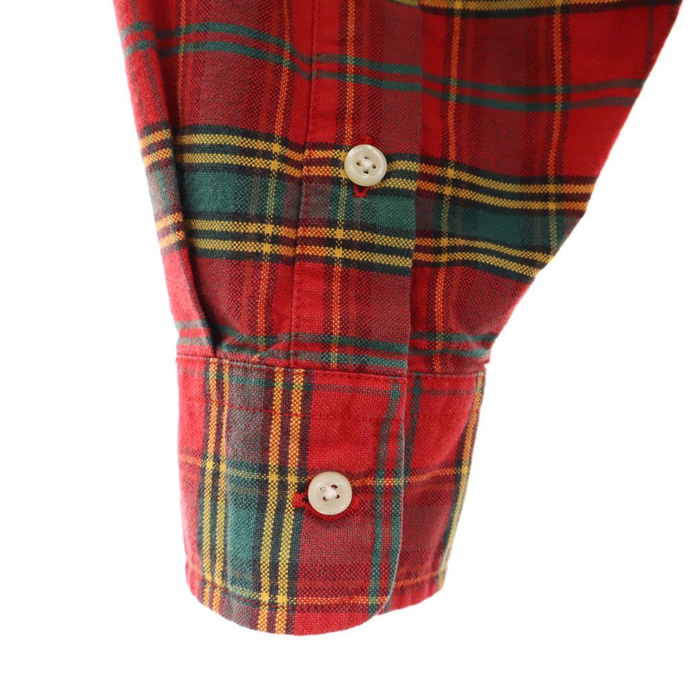 Polo by Ralph Lauren ポロバイラルフローレン 80s ヴィンテージ 緑タグ ボーイズ 長袖 ボタンダウンシャツ L レッド メンズ