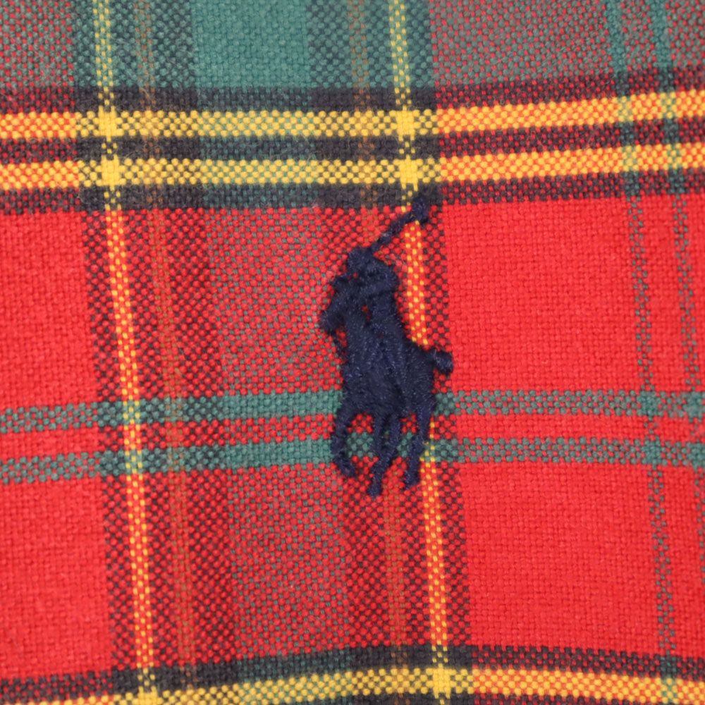Polo by Ralph Lauren ポロバイラルフローレン 80s ヴィンテージ 緑タグ ボーイズ 長袖 ボタンダウンシャツ L レッド メンズ