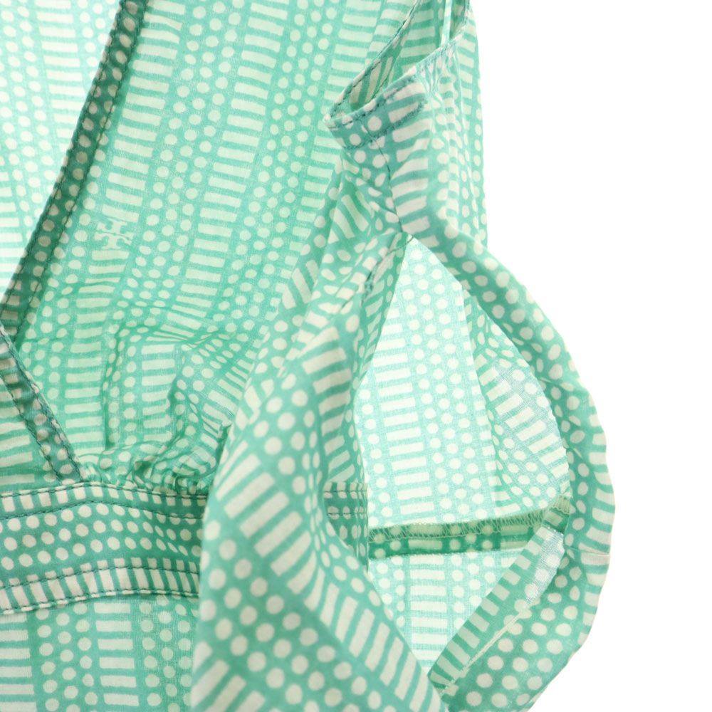 Tory Burch トリーバーチ 総柄 ノースリーブ ブラウス 2 グリーン系 レディース