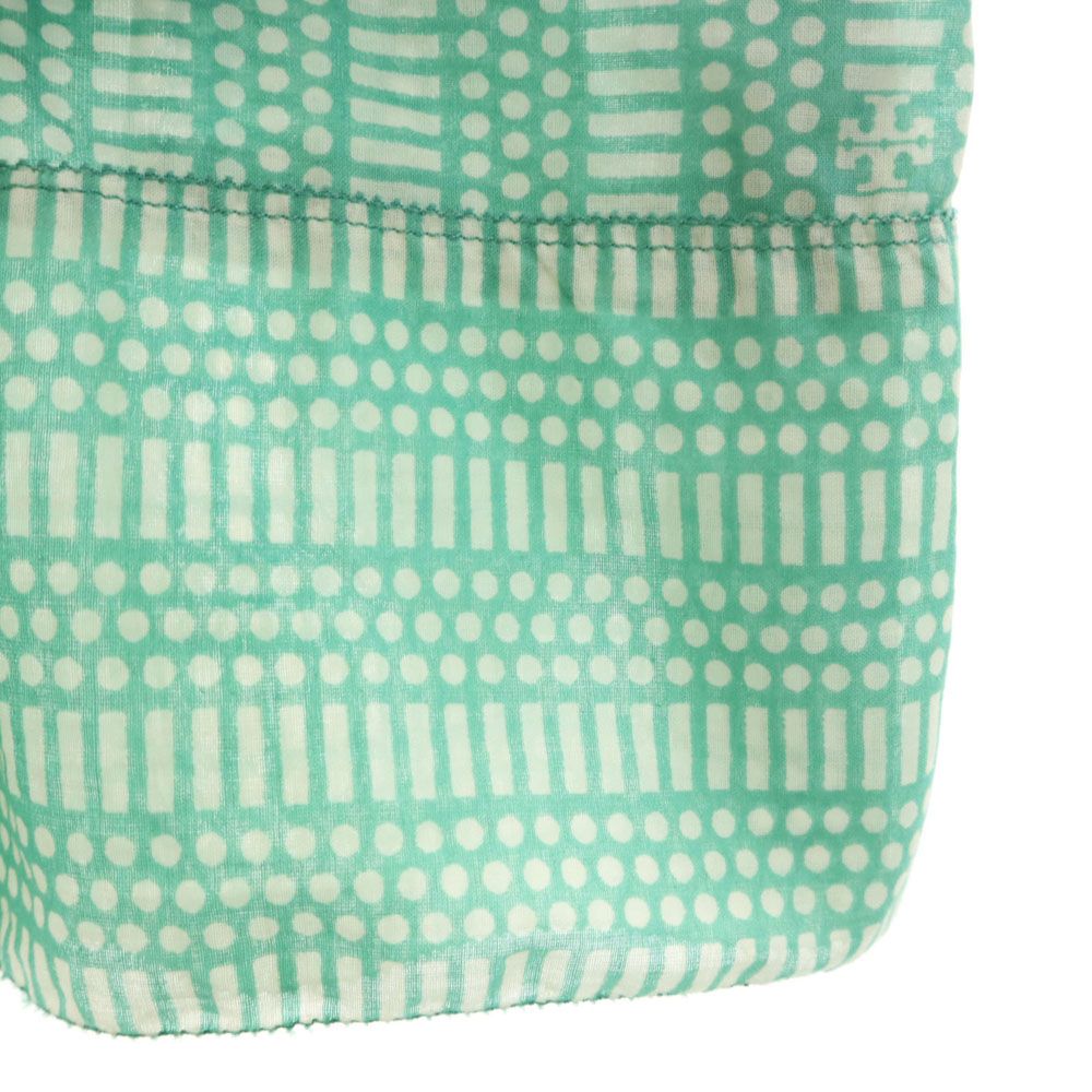 Tory Burch トリーバーチ 総柄 ノースリーブ ブラウス 2 グリーン系 レディース