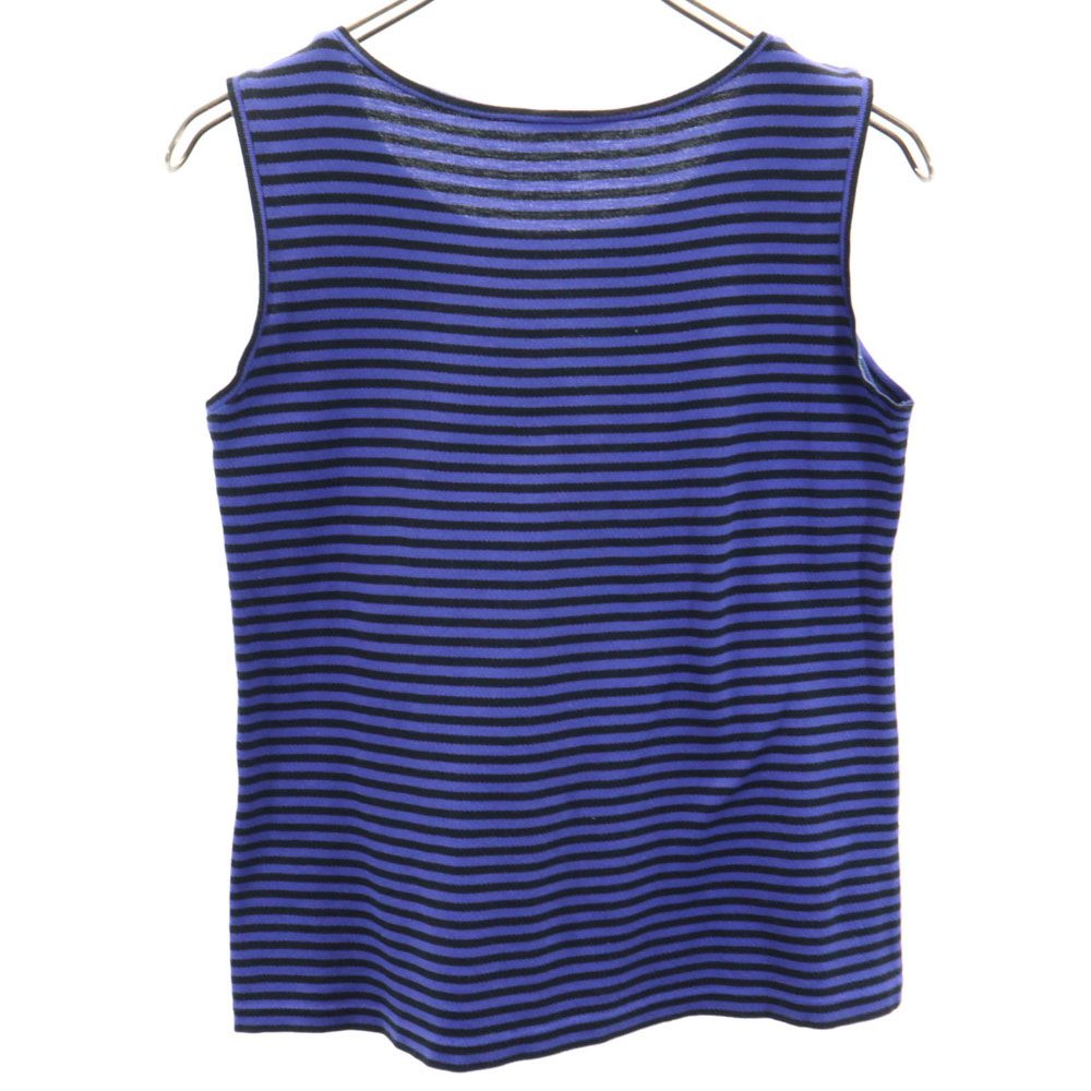 GIVENCHY ジバンシィ 80s 90s オールド ボーダー柄 ノースリーブ タンクトップ 9 パープル Life レディース