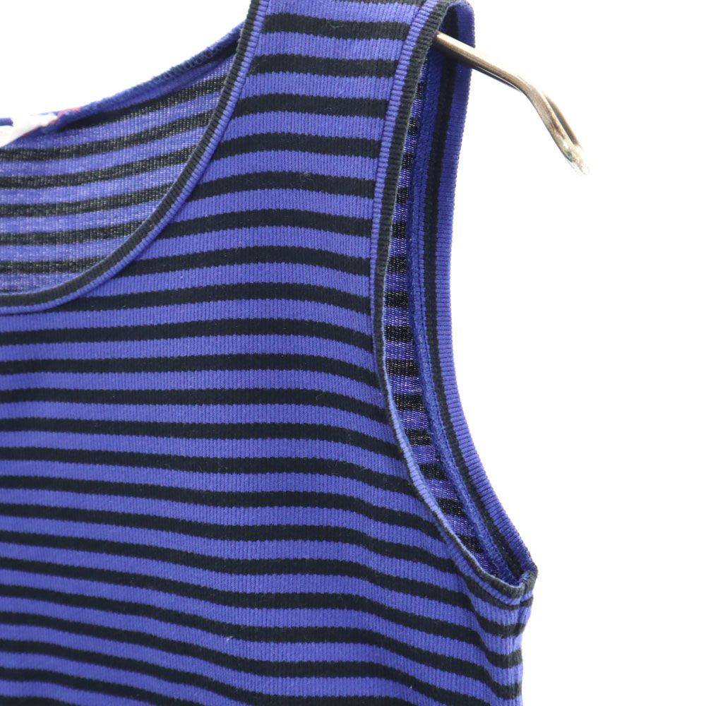 GIVENCHY ジバンシィ 80s 90s オールド ボーダー柄 ノースリーブ タンクトップ 9 パープル Life レディース