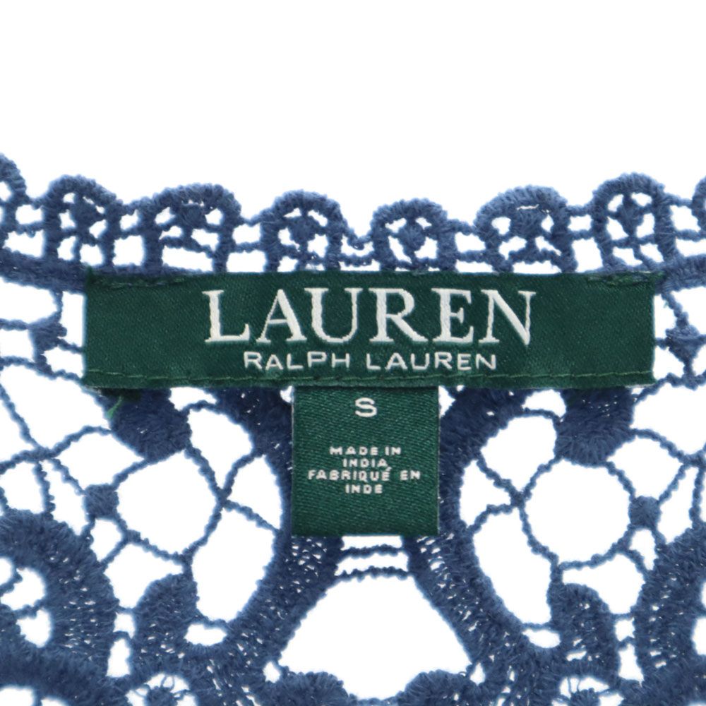 未使用 LAUREN RALPH LAUREN ローレンラルフローレン ノースリーブ レース切替 キャミソール S ネイビー アンサンブル レディース