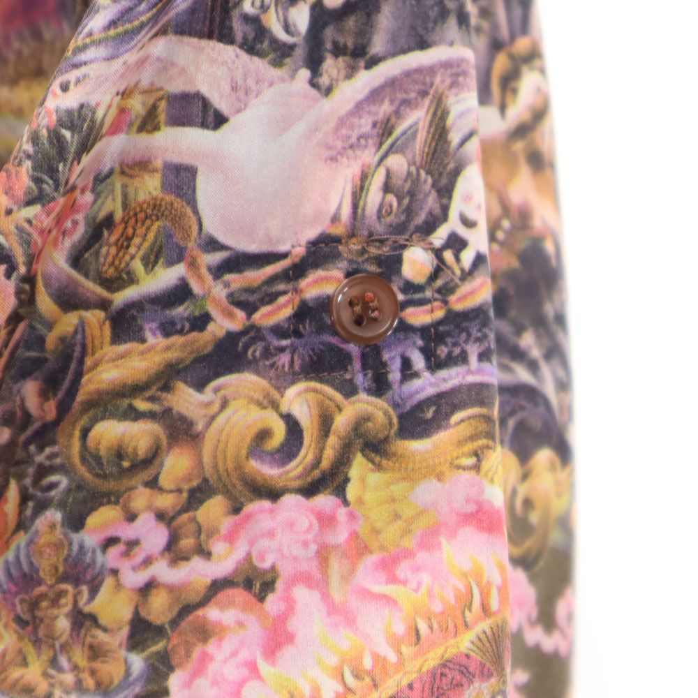 Paul Smith ポールスミス アニマル 総柄 半袖 ハーフボタン チュニック 40 リボンタイ レディース