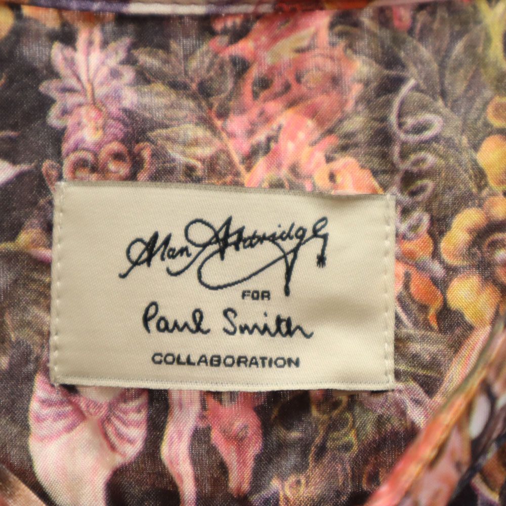 Paul Smith ポールスミス アニマル 総柄 半袖 ハーフボタン チュニック 40 リボンタイ レディース