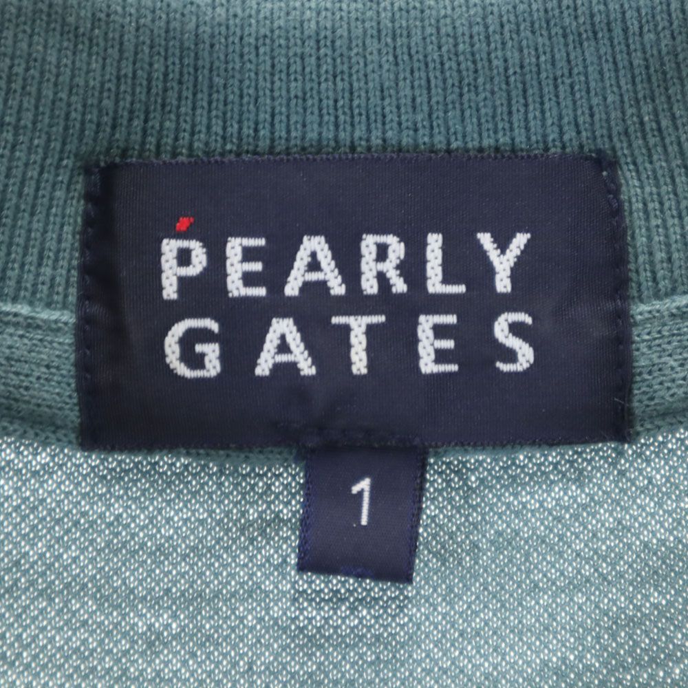 PEARLY GATES パーリーゲイツ ボーダー 半袖 ポロシャツ 1 グリーン系 鹿の子 レディース