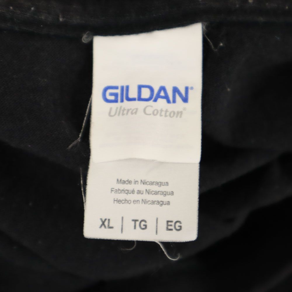 ギルダン バックプリント 半袖 Tシャツ XL ブラック系 GILDAN ポケT メンズ