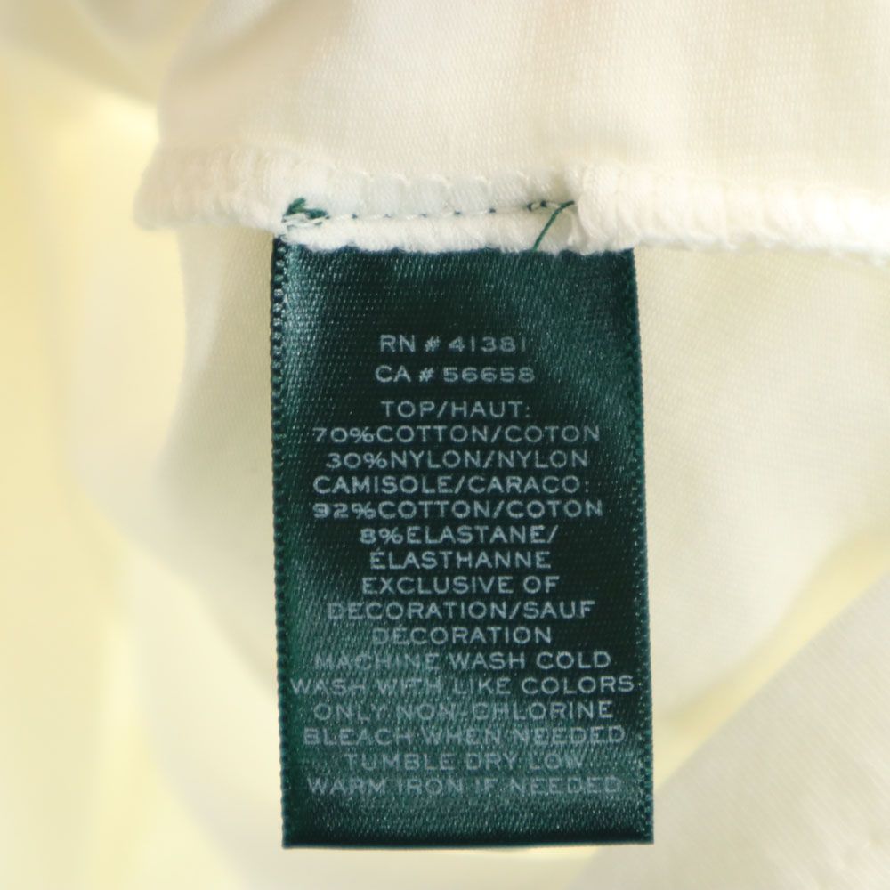 LAUREN RALPH LAUREN ローレンラルフローレン ノースリーブ カットソー S オフホワイト メッシュ レディース