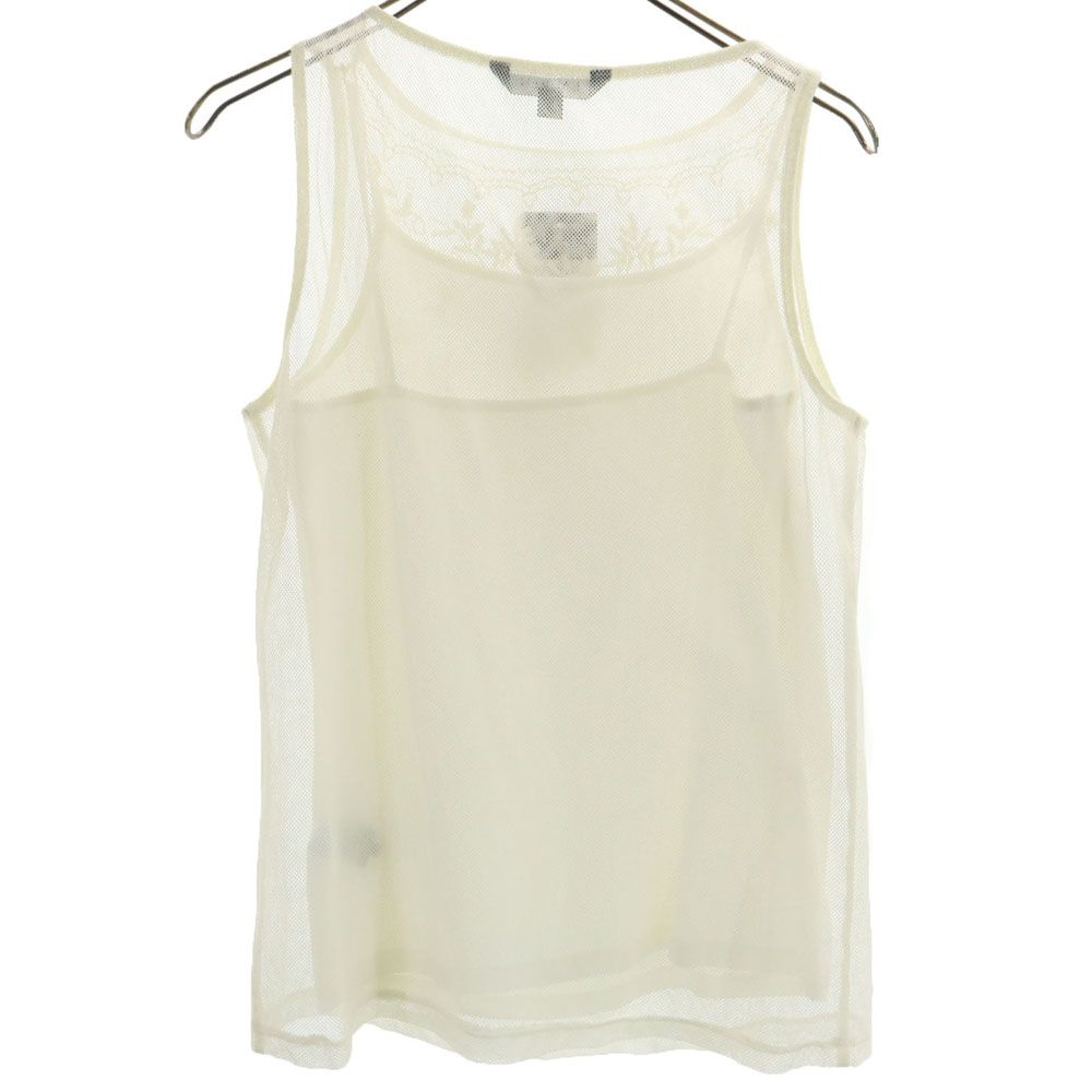LAUREN RALPH LAUREN ローレンラルフローレン ノースリーブ カットソー S オフホワイト メッシュ レディース